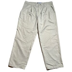 Columbia Pants Men's 38x30 Khaki GRT Pleated Hiking Pants Outdoor Fishing Casual